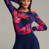 Bluzka SAWCIA Z DŁUGIM RĘKAWEM print Dreamworld orange & violet