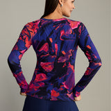 Bluzka SAWCIA Z DŁUGIM RĘKAWEM print Dreamworld orange & violet