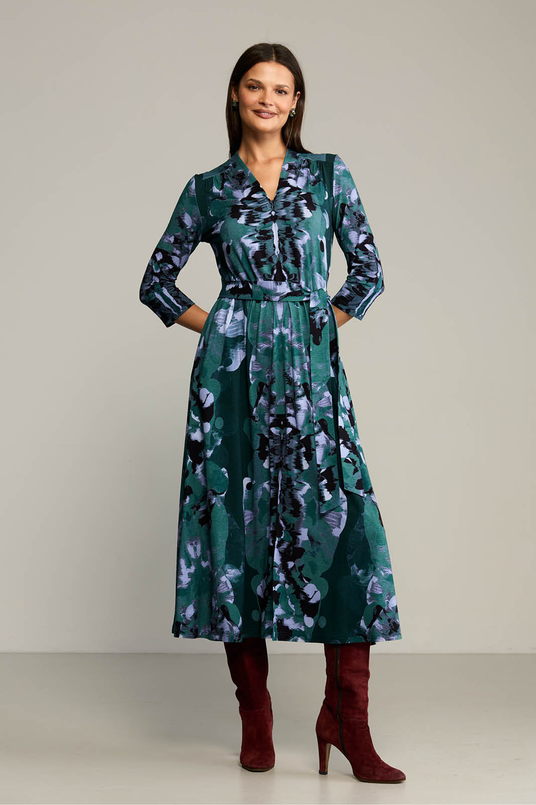 Sukienka LIBERTY DRESS print Rorschach green