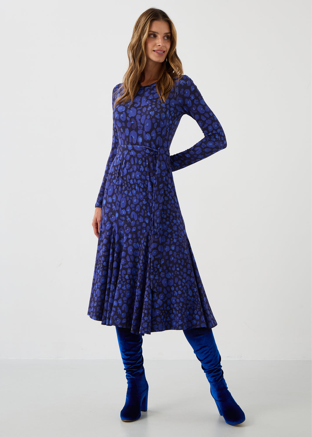 Sukienka KLIN LADY print leo art blue