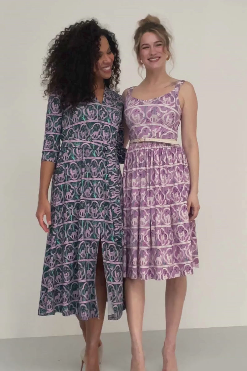 LIBERTY DRESS lynxes from the archives patina print