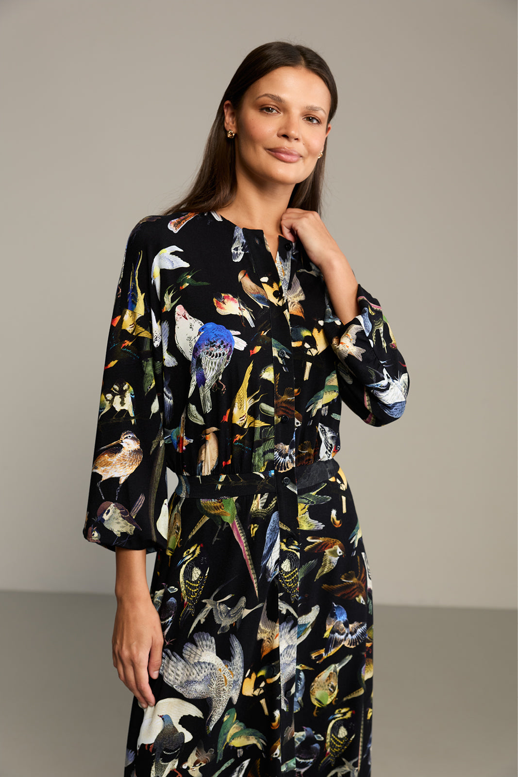 Sukienka SIMPLY ME print ptaki Warszawy
